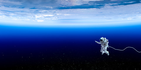Wall Mural - exploring outer space. mixed media