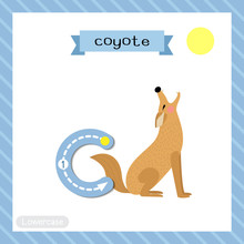 Letter C Lowercase Tracing. Howling Coyote