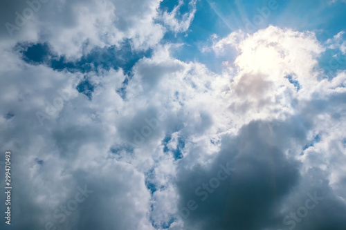 Clouds with blue sky and sunlight