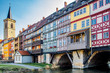 Leinwandbild Motiv Blick Ansicht der Krämerbrücke Erfurt