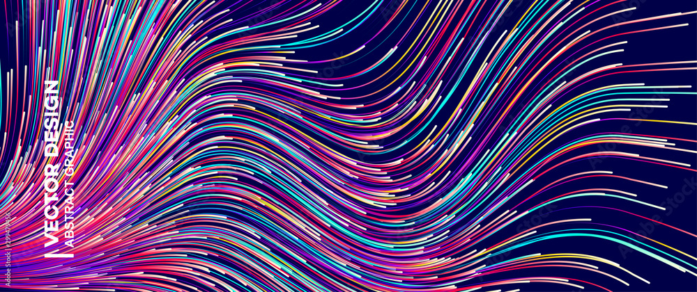 Abstract colorful lines vector background, stylish color background illustration - obrazy, fototapety, plakaty 