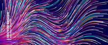Abstract Colorful Lines Vector Background, Stylish Color Background Illustration