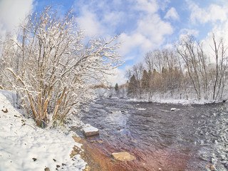 Canvas Print - river in the winter. Russia