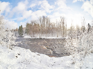 Canvas Print - river in the winter. Russia