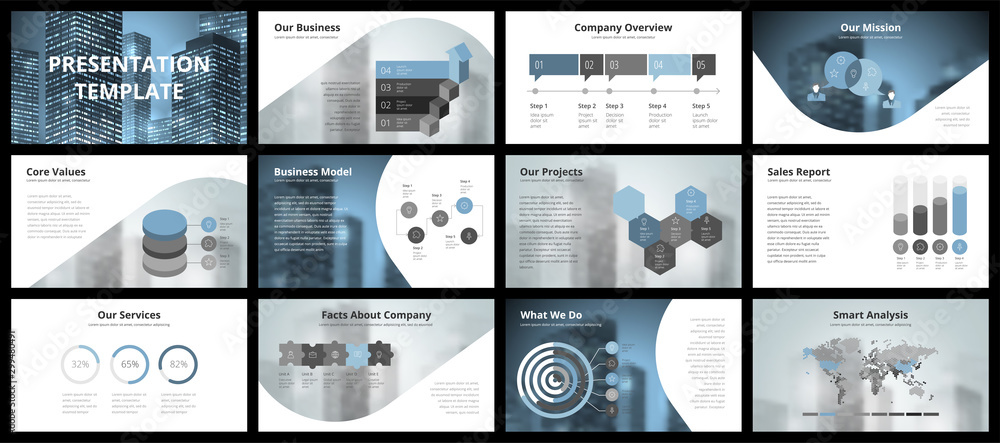 Business presentation templates - obrazy, fototapety, plakaty 