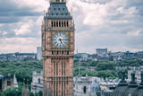 Fototapeta  - Tower of Big Ben In london from the sky level Elithabeth Tower from above
