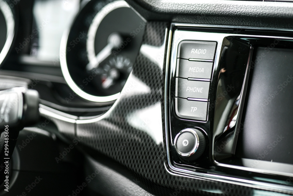 Car dashboard buttons like volume, climatronic, navigation, display ...