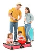 © Pixel-Shot - Happy family with suitcases isolated on white