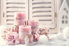 Pink Christmas Candles