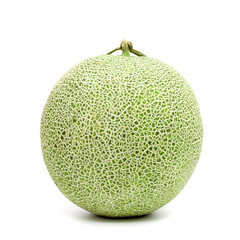 Wall Mural - green cantaloupe melon isolated on white background