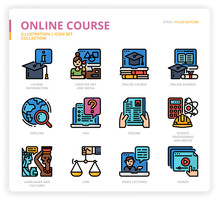 Online Course Icon Set
