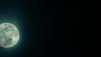 Wall Mural - green / blue shining moon background, seamless loop. ideal for your astrology / astronomy projects. 