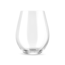Empty Stemless Wine Glass Mock Up Isolated On White Background