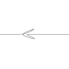 One continuous line drawing of road sign arrows isolated on white background. Vector illustration for banner, web, design element, template, postcard. Minimalism. One line. Vector illustration  
