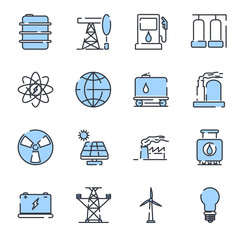 Aufkleber - energy and industrial set icon template color editable. energy and industrial pack symbol vector sign isolated on white background illustration for graphic and web design.