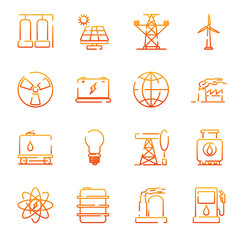 Aufkleber - energy and industrial set icon template color editable. energy and industrial pack symbol vector sign isolated on white background illustration for graphic and web design.