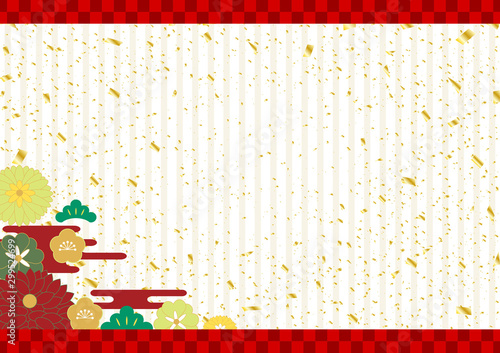 正月 金紙吹雪 和花 背景 Stock Vector Adobe Stock 正月 金紙吹雪 和花 背景 Stock Vector Adobe Stock