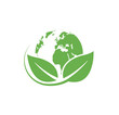© Anya - Green planet logo. Environment symbol. Eco earth icon. Vector illustration.