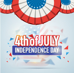 Sticker - 4th of July, Independence Day greeting card.