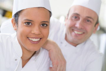 chef couple posing