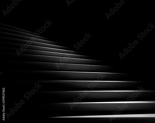 Plakaty schody  czarne-tlo-kamienne-schody-z-abstrakcyjnym-swiatlem-kroki-w-ciemnosci-renderowanie-3d