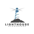 lighthouse logo, icon and template