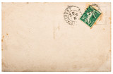 Fototapeta  - Used paper Vintage handwritten postcard letter edges