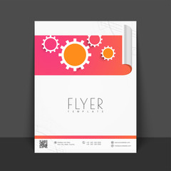 Sticker - Business Flyer, Template with cogwheels.