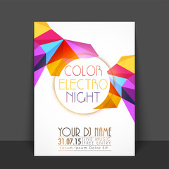 Poster - Night Party Flyer, Template with abstract design.