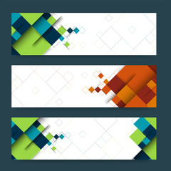 Wall Mural - Abstract header or banner set with geometric shapes.