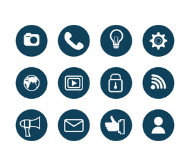 Wall Mural - bundle of social media set icons vector illustration design