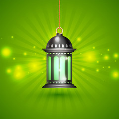 Wall Mural - Illuminated traditional lantern for Ramadan Kareem.