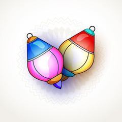 Canvas Print - Colorful lanterns for Ramadan Mubarak.