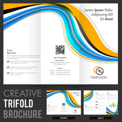 Canvas Print - Two Page Tri-Fold Brochure, Template for Business.