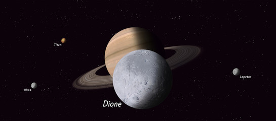 Wall Mural - dione saturn satellite