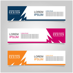 Wall Mural - vector abstract banner design web template set of 3. abstract geometric background used for letterhe