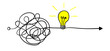 Simplifying the complex, confusion clarity or path. vector idea concept with lightbulbs doodle illustration