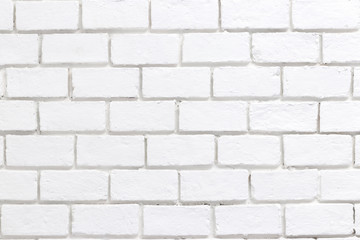 White bricks wall texture for pattern abstract background. close up.