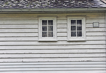 Front view of traditional rural scandinavian house