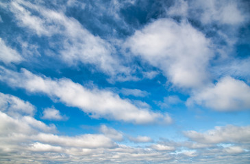 Wall Mural - blue sky with clouds, freedom and holiday concept