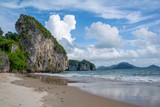 Fototapeta Do akwarium - Sea view of Thailand., The waves of the sea and the beach .