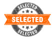 selected round stamp with orange ribbon. selected