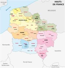 Wall Mural - administrative map of the new french region Hauts de France