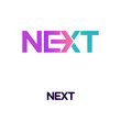 Next word with arrow Letter Logo design Template