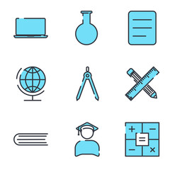 Aufkleber - School and education set icon template color editable. School and education pack symbol vector sign isolated on white background illustration for graphic and web design.