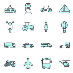 Aufkleber - Transportation set icon template color editable. Transportation pack symbol vector sign isolated on white background illustration for graphic and web design.