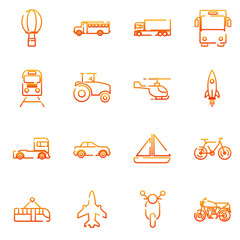 Fototapete - Transportation set icon template color editable. Transportation pack symbol vector sign isolated on white background illustration for graphic and web design.
