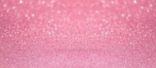 Beautiful Pink Sequins On The Glitter Sparkle Of Sun Light Background With Blur Bright Bokeh