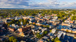 Early Morning Aerial View Over Downtown City Skyline Carlisle Pennsylvania