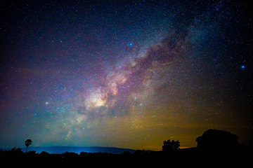 Wall Mural - milky way galaxy beauty in dark night